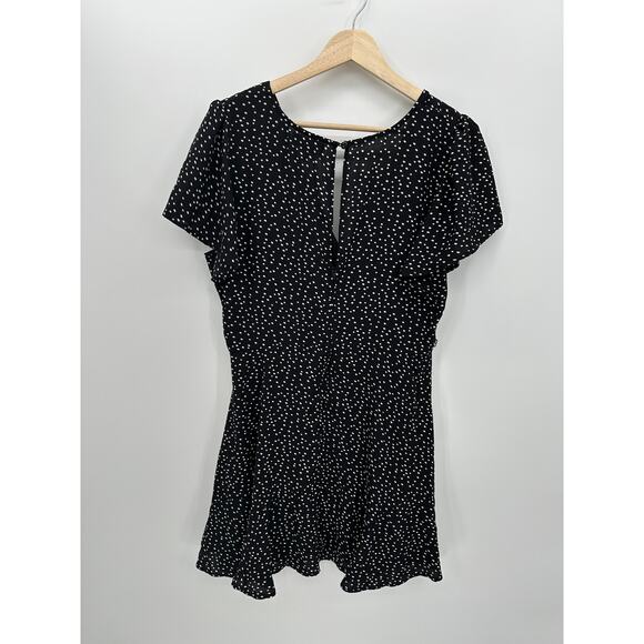 Trixx Dress Women XL Black Flare Polka Dot Whimsigoth Retro Babydoll Mini Skater - Picture 2 of 8